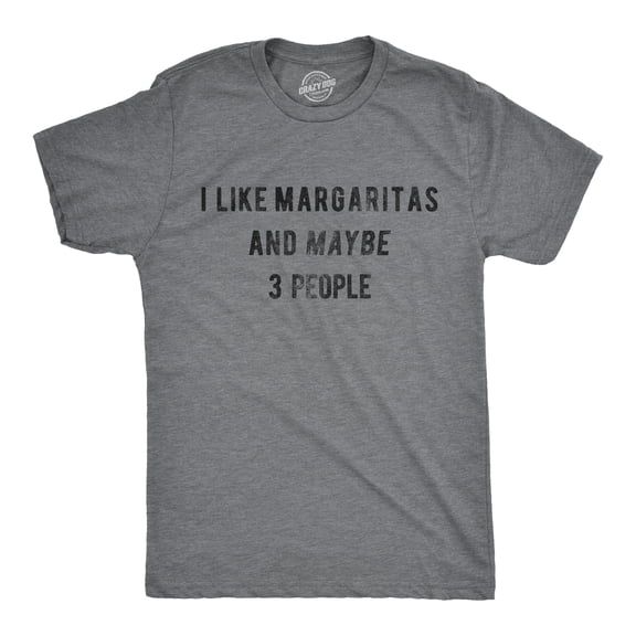 Mens I Like Margaritas and Maybe 3 People T Shirt Funny Tee Graphic Tees