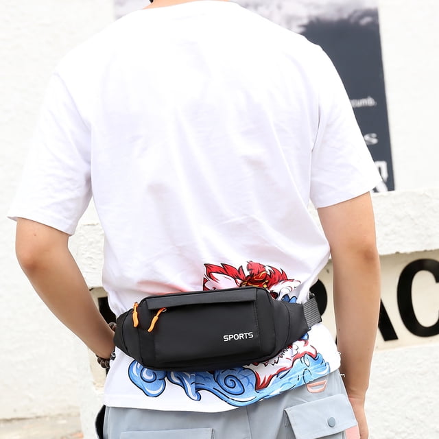 Bolso De Pecho Oxford Riñoneras impermeables Oxford para mujer y hombre, riñonera deportiva para el pecho (negro)
