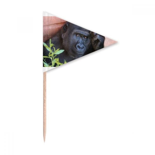 Cure-Dents Chimpanzé Animal Triangle Toppers de Cupcake Drapeau