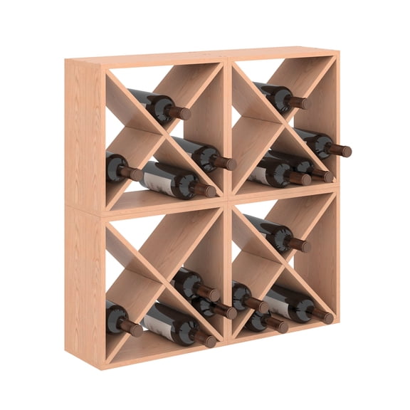 Jaxsunny 96 Bottle Wine Cube,Countertop Stackable Wine Rack,Compact Cellar Bar Storage Cabinet Kitchen Display Home Decor Wood