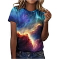 thumbnail image 2 of Mifsaly Casual Summer Tops for Women Crew Neck Abstract Graphic Print Short Sleeve Top Stretchy Lightweight T Shirt Daily Going Out Wear Fashionable Versatile Tee XXXXXL, 2 of 6