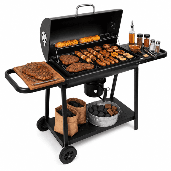 PODOT Barrel Charcoal Grill with 618 Sq In Cooking Area