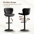 thumbnail image 6 of Furniliving Bar Stools Set of 2, Faux Leather Modern Swivel Bar Chairs, Upholstered Counter Height Barstools with Back for Bar, Kitchen Island, Dining Room, Black, 6 of 12