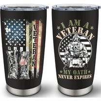 Veteran Gifts for Men - Veteran Day Gifts for Him - Army Veteran Gift for Marine Corps/Air Force/Navy, 20 oz Stainless Steel Tumbler