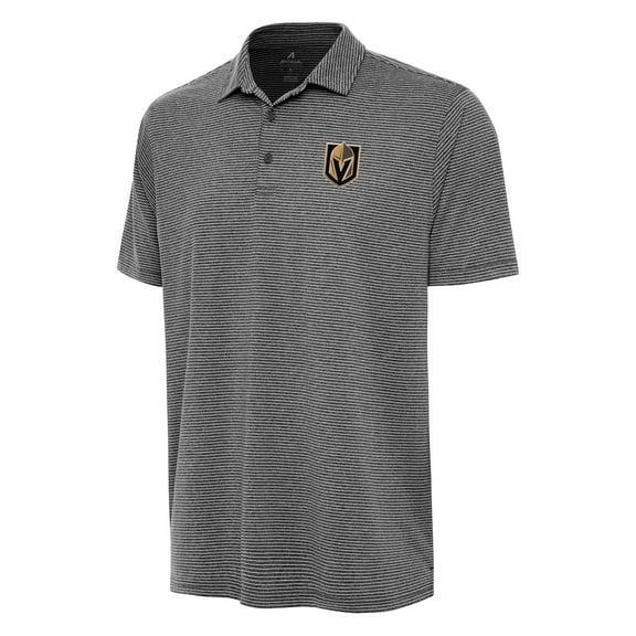 Men's Antigua  Heather Black Vegas Golden Knights Scheme Polo