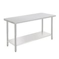 thumbnail image 1 of Table de Travail en Acier Inoxydable Robuste - 60x24x35 Pouces - Tablette Inférieure Réglable, Sans Roulettes, Sans Dosseret, Idéale pour Cuisine Commerciale et Boulangeries, 1 of 6