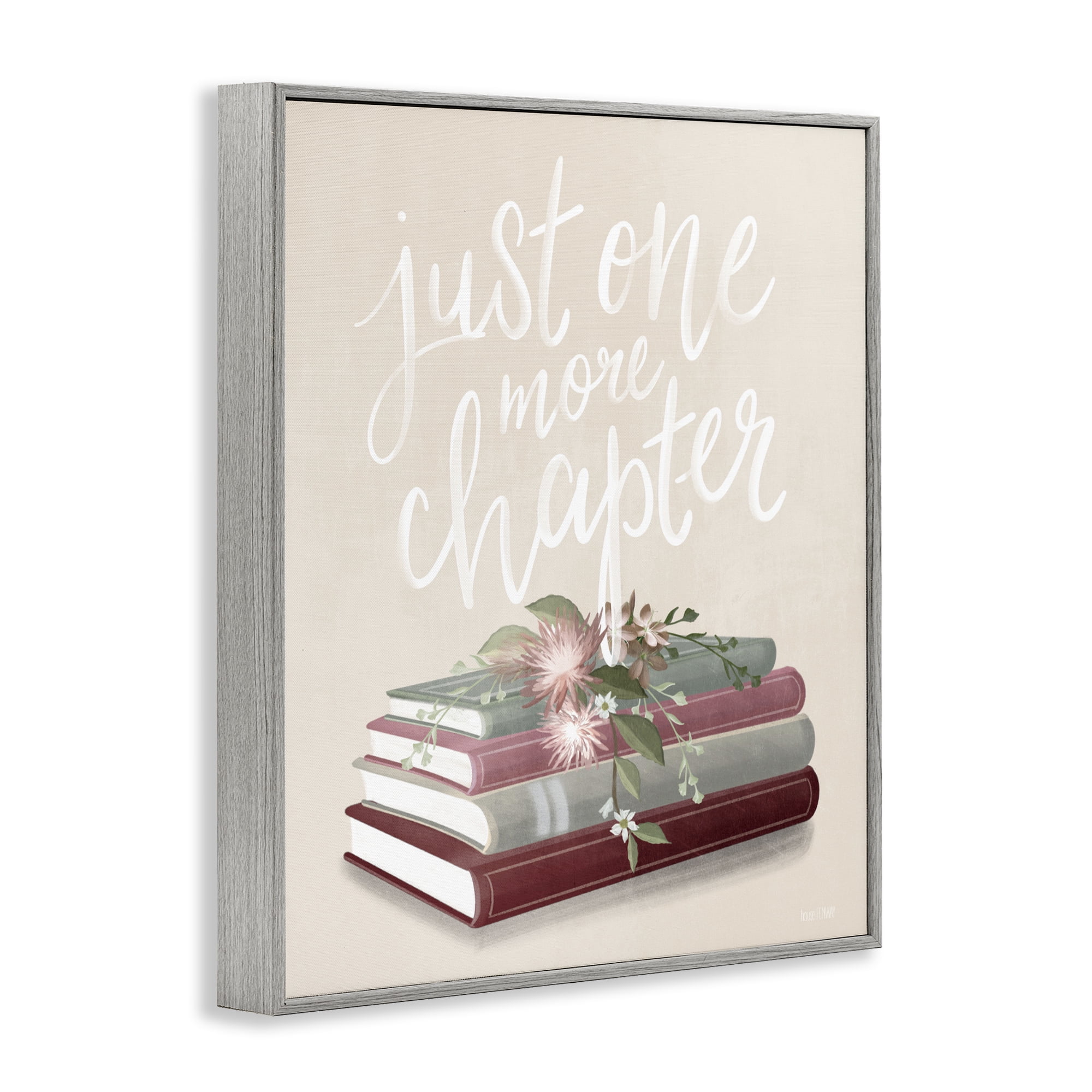 Stupell Industries One More Chapter on Beige Gray Framed Giclee Art, design by House Fenway