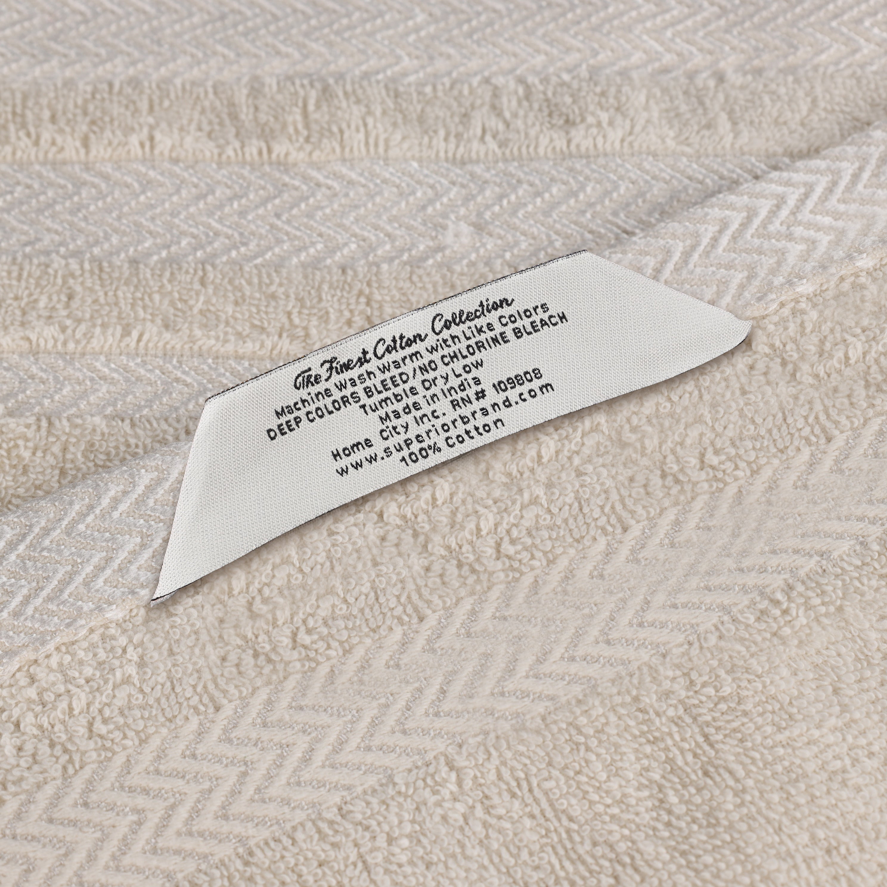 Superior Hays 2 Piece Cotton Plush Bath Towel , Ultra Soft Absobent Towels, Ivory