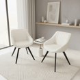 thumbnail image 2 of CasaGlajore Set of 2 Modern Swivel Dining Chairs with Black Metal Base – Faux Leather Upholstered, Ergonomic Kitchen & Living Room Seating, 2 of 11