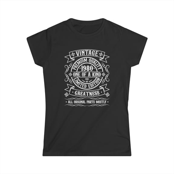 Vintage 1980 T Shirts for Women Retro Funny 1980 Birthday Womens T Shirts