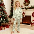 thumbnail image 4 of Gunia Kids Boys Girls Christmas Sleepwear Print Long Sleeve Top Pants Soft Comfortable Holiday Festive Family Nightwear Outfit Pjs Pajamas Beige 11-12 Years, 4 of 7