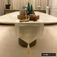 thumbnail image 4 of The HomeCentric Decorative Gold Table Runner 8 Seater Table Runner (14 x 108 inch) Metallic Leather & Textured Leather Table Runner, Faux Leather Table Linen, Patchwork Modern - Leather Goldsmith, 4 of 9