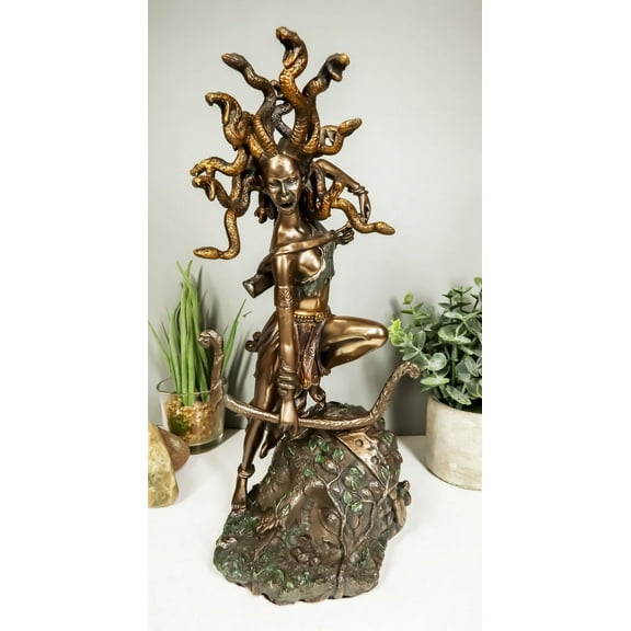 Ebros Greek Goddess Medusa Drawing Bow And Arrow Figurine Gorgon Sister Stone Gaze