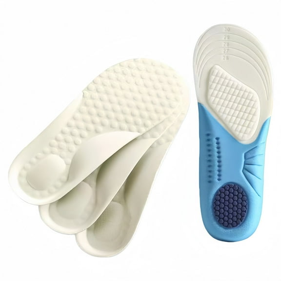 USBSO Shoe Insoles for Kids Worn Down Inserts Replacement, Comfy, Breathable, Cut to Fit Sturdy Shoe Soles for Child Sneakers (Blue - 1 Pair, Little Kids: 13-3)