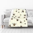 thumbnail image 2 of Bees Pattern Fleece Throw Blanket for Couch Chair Bed Women Men - Lightweight Plush Fuzzy Cozy Soft Blankets and Throws for Sofa Travel Camping, 50x40 inches, 2 of 6