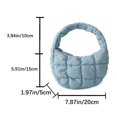 thumbnail image 2 of Bolsos de mujer Bolso de nube plisado Bolso de mano ligero Bolso de viaje (Azul claro), 2 of 8