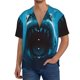 thumbnail image 1 of Fotbe Open-Mouthed Shark Camisa Estampada de Manga Corta para Hombre, Casual de Verano, Estilo Playero, Sin Arrugas-Large, 1 of 5