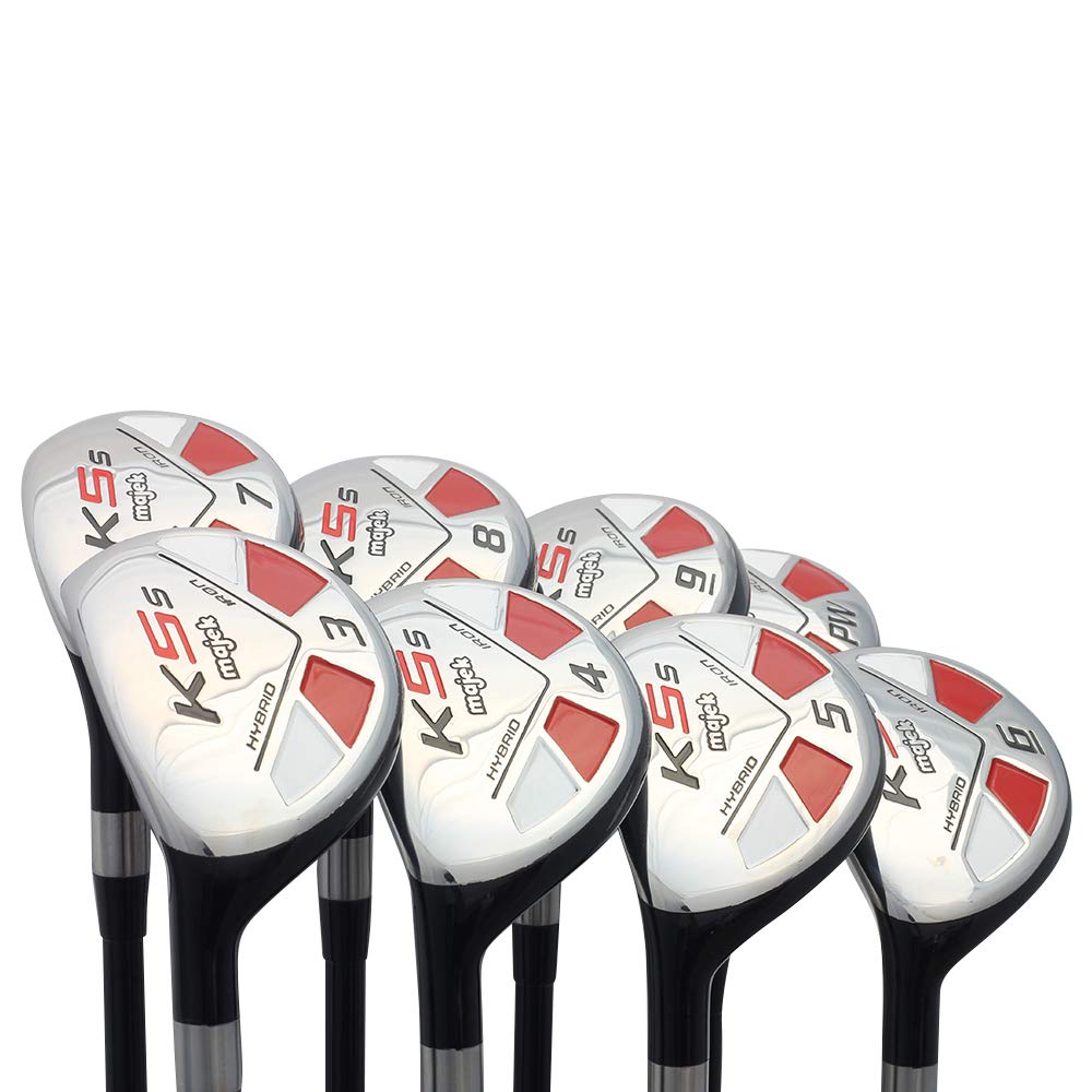 LEFT HANDED Majek Golf Senior Mens All Hybrid Complete Full Set, which Includes: #3, 4, 5, 6, 7, 8, 9, PW Senior Flex Total of 8 New Utility A Flex Clubs with Premium Men's Arthritic Grip - image 2 of 9