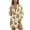 Bee Sunflower Beige, variant on Brown Cowhide Sunflower Print Women's Long Sleeve Button-Up Beach Cover Up, Stylish Versatile Swimwear Cover-Up with Side Slits & Chest Pocket, Size 3XL