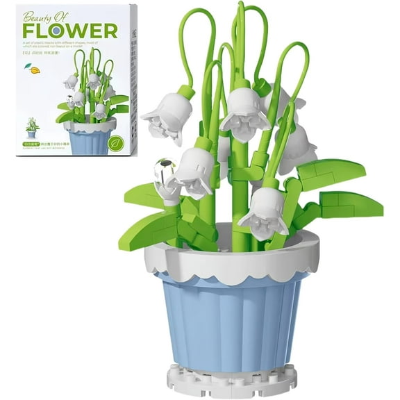 Remocguys Flower Building Blocks Set Lily of the Valley for Adults Not Compatible with Lego 105 Pcs