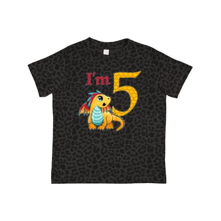 

Inktastic Gold and Red Baby Dragon Fifth Birthday Gift Toddler Boy or Toddler Girl T-Shirt