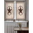 thumbnail image 4 of Star Country Tier Curtains 45 Inch Length,Sheer Curtains for Bedroom Living Room Window Western Texas Farm Black Plaid Brown Berry Small Half Window Kitchen Curtains & Drapes 27.5"x45" 2 Panels, 4 of 6