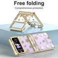 thumbnail image 2 of ELEHOLD Fashion Clear Case for Samsung Galaxy Z Flip 3,Clear Back PC Plating Bumper with Stars for Women Girls Hybrid Shockproof Full Body Hinge Protective Case for Samsung Galaxy Z Flip 3,Gold, 2 of 7