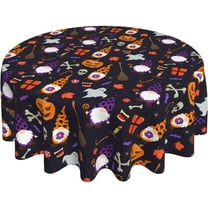 Halloween Tablecloth 60 inch Round, Durable Table Cover for Kitchen Dining Room, Holiday Tablecloth for Party Dinner