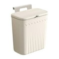 thumbnail image 1 of Bote de basura para cocina, estrecho, impermeable, para colgar, pequeño, con tapa, para debajo del fregadero, RV y baño Blanco cremoso, 1 of 9