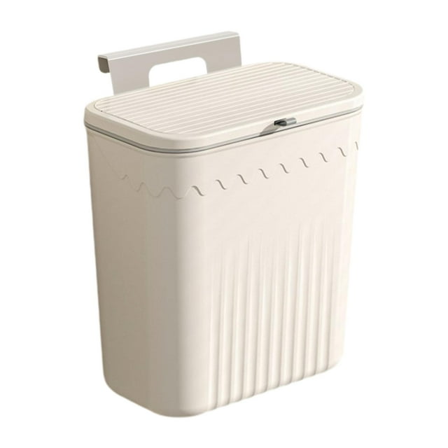 Lipstore Kitchen Compost Bin Compact Waste Basket Trash Bin for Toilet Office Cabinet Creamy White
