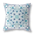 thumbnail image 5 of Amrita Sen Designs  18 x 18 in. Paisley Leaf Geo Broadcloth Indoor & Outdoor Zippered Pillow - Light Blue & White, 5 of 5