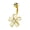 Gold, variant on 14G 316L Flower Belly Button Ring Stainless Steel CZ Centered Wire Flower Belly Button Ring Body Piercing Jewelry