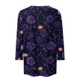 thumbnail image 3 of Halloween Plus Size Tops for Women 3/4 Length Sleeve Womens Blouse Fall Loose Crew Neck Witch Graphic T Shirts Halloween Costume & Gift, 3 of 5