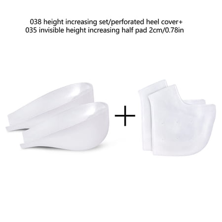 Invisible Height Increase 2-3CM Silicone Socks Gel Heel Pads Orthopedic Arch Support Heel Cushion Insoles Foot Massage Pad