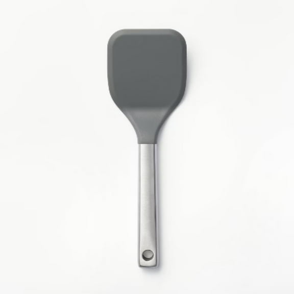 Stainless Steel with Silicone Cookie Spatula Dark Gray  Dishwasher-Safe Kitchen Utensil, Solid Turner