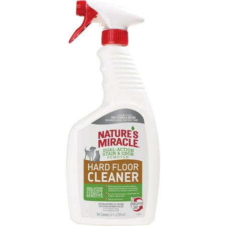 Hard Floor Cleaner, 24 Ounces, Dual-Action Stain and Odor Remover Works to Remove Tough Pet Stains and Odors On Sealed Wood and Hard Floor Surfaces