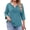 Lake Blue, variant on 3/4 Sleeve Womens Plus Size Tops V Neck Lace Blouses Casual Tunic Shirts