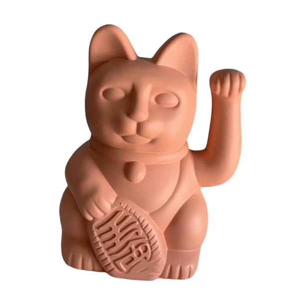 Dibujos animados Estatuas Escultura Adornos de resina para empresas Inauguración Oficina Escritorio pequeña sala Rojo Soledad Estatuilla del gato de la suerte