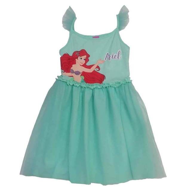 Vestido Princesas Talla 10 Manga Corta con Estampado Princesa Ariel Aqua