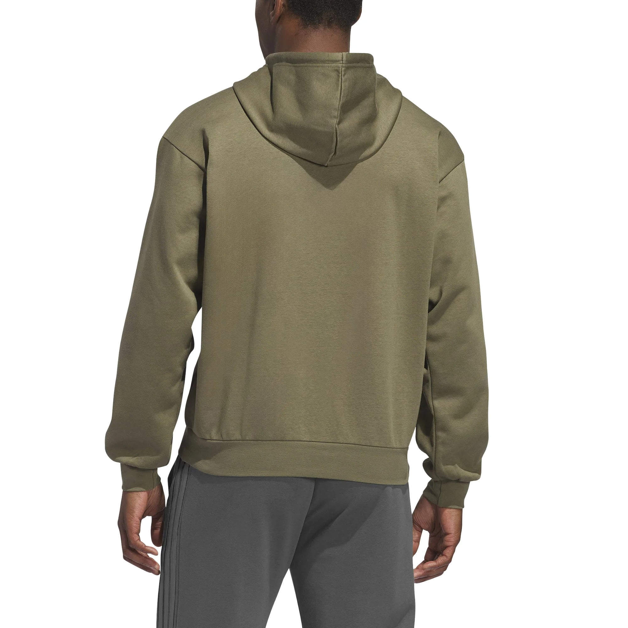 adidas Men's Fleece Hoodie Pullover with Kangaroo Pocket (US, Alpha, Large, Regular, Regular, Olive Star (Green))