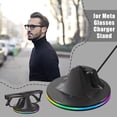 thumbnail image 3 of Charging Stand for Meta Smart Glasses, RGB Storage Dock with USB C Cable, Black, 3 of 10