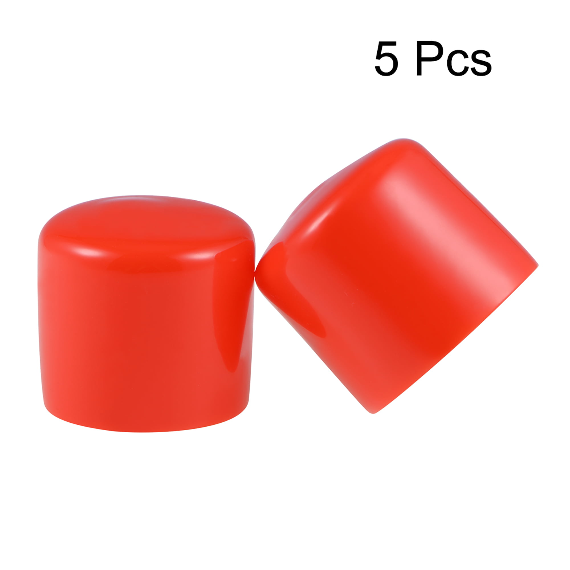 50pcs 1/2 inch Rubber caps ID Round Cover Cap Flexible Screw caps Protectors Red 