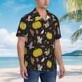 thumbnail image 3 of Fuzoiu yellow Pumpkin Corn Print Hawaiian Shirt for Men, Summer Beach Casual Short Sleeve Button Down Shirts, Men’s Beach Summer Shirts with Pocket,Large, 3 of 7