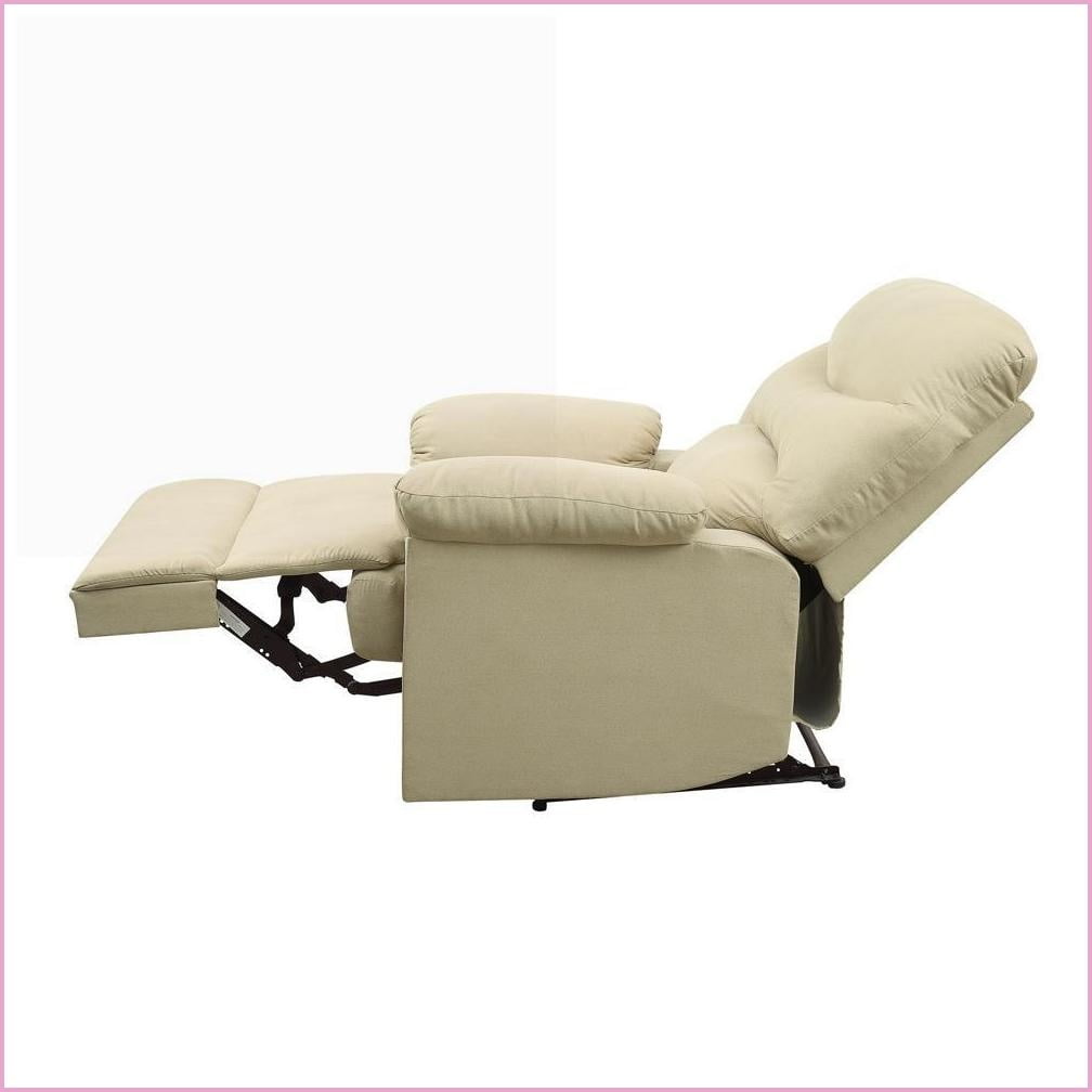 Recliner with Motion Function & Pillow Top Armrests | Beige Microfiber | Fabric+Metal
