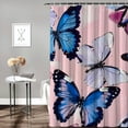 thumbnail image 2 of WERPE Beautiful Butterfly Ultra Soft Bathroom Shower Curtain Set with Hooks White, 2 of 7