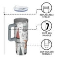 thumbnail image 4 of White Christmas Gnome and Snowflake Pattern Tumbler with Handle and Lid,40oz Double Wall Vacuum Insulated Tumbler,Cups Gift for Women and Men, 4 of 7