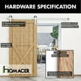 thumbnail image 4 of Homacer Brushed Nickel Sliding Barn Door Hardware Kit, for One/Single Door, 5.5ft Long Flat Track, Straight Design Roller, Heavy Duty, for Interior & Exterior Use, 4 of 7