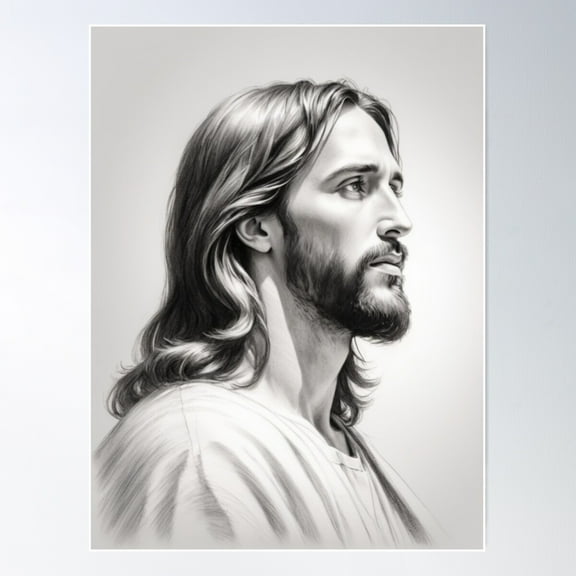 Jesus Pencil Sketch 10 Poster Wall Art, Modern Wall Decor For Living Room Bedroom, 8x12 UNFRAMED