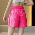 thumbnail image 4 of Womens Ice Silk Bermuda Shorts High Waisted Wide Leg with Drawstring Quick-Dry Summer Casual Sports Shorts Lightweight Comfort Jersey Pants, 4 of 4