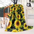 thumbnail image 2 of Black Green Leaf Sunflower Pattern Blanket,Comfortable Soft Flannel Throw Blanket,All Season,Warm Lightweight Blankets for Sofa Bed Couch Living Room Chair,40"x50", 2 of 4